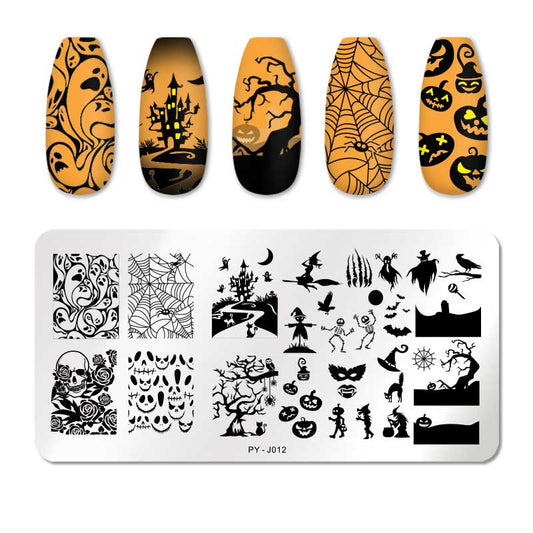 Halloween Decor Nail Stamping Plates Stencil Tools Template Plate Mold Nail Art