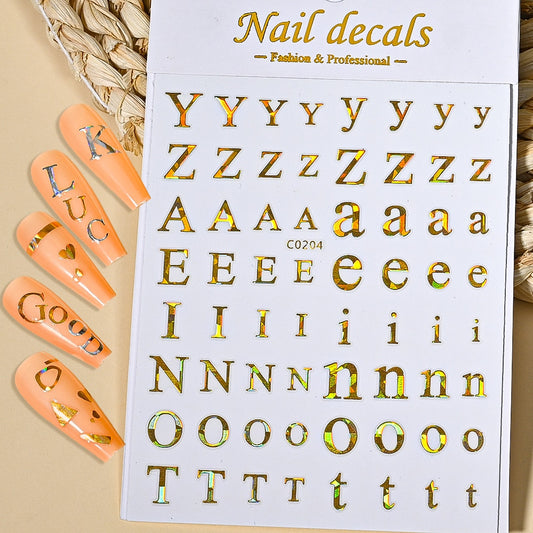 Letters Decor Nails Stickers Adhesive DIY Nail Art Decals Nail Accessories