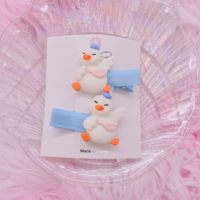 2Pcs/Set Kawaii Cartoon Hair Accessories Fashion Animal Duck Resin Baby Headband