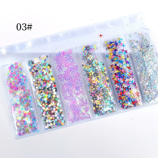 Colorful Holographic Stars Nail Art Decor Nails DIY Manicure Fashion Nail