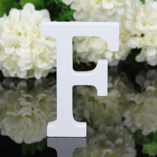 1pc DIY Freestanding Wood Wooden Letters White Alphabet Wedding Birthday Party