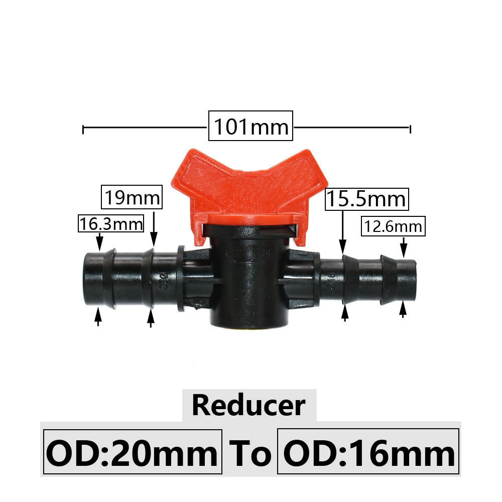 Hose Barbed Mini Valve Garden Tap Barb Connectors With 1/2