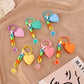 6 Colors Colorful Cute Heart Acrylic Keychain Chain Keyring For Women Handbag