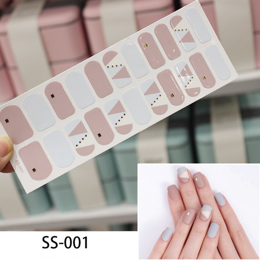 Beige Pink Nail Art Stickers Nail Wraps Manicure DIY Nails Decor Decal