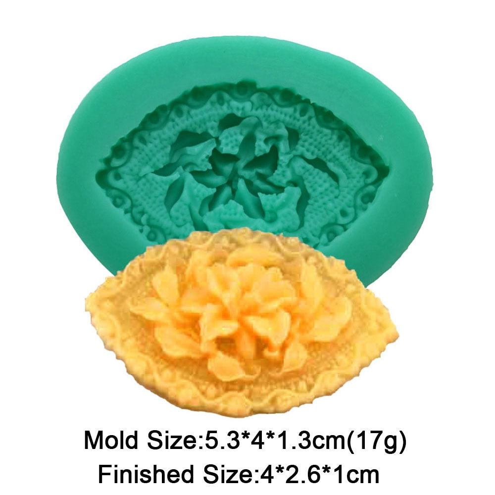 Lily Floral Shape Silicone Molds For Mug Clay Decoration Form Chocolate Mold