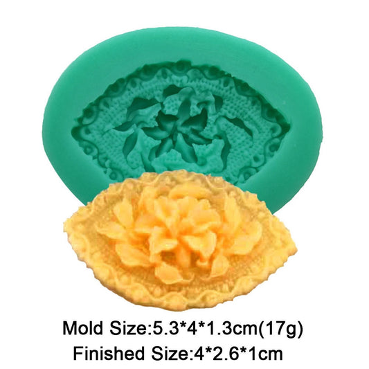 Lily Floral Shape Silicone Molds For Mug Clay Decoration Form Chocolate Mold