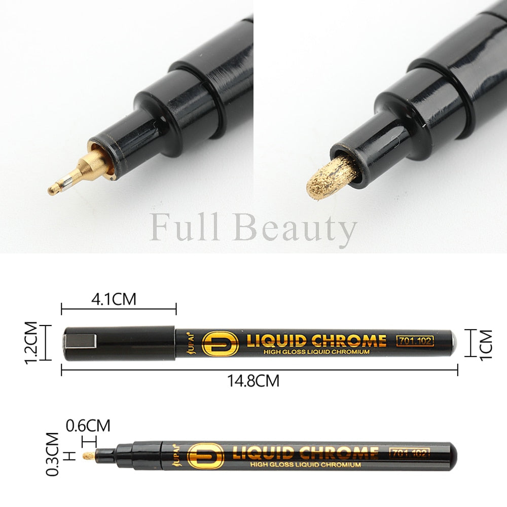 Metallic Gold Nail Polish Waterproof Nail Marker Pen For Design Graffiti Drawing