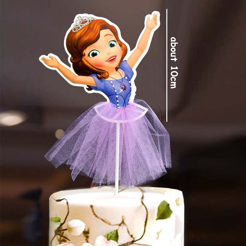 21 Styles Cartoon Princess Cake Decoration Frozen Cake Cupcake Toppers Cake Flag