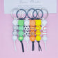 6 Styles PVC Beaded Keychain Basketball Soccer Tennis Keyring For Women Men Bag