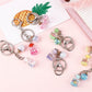 7 Styles Bottle With Glitter Flower Decor Keychain Gift Cute Charms Keyring