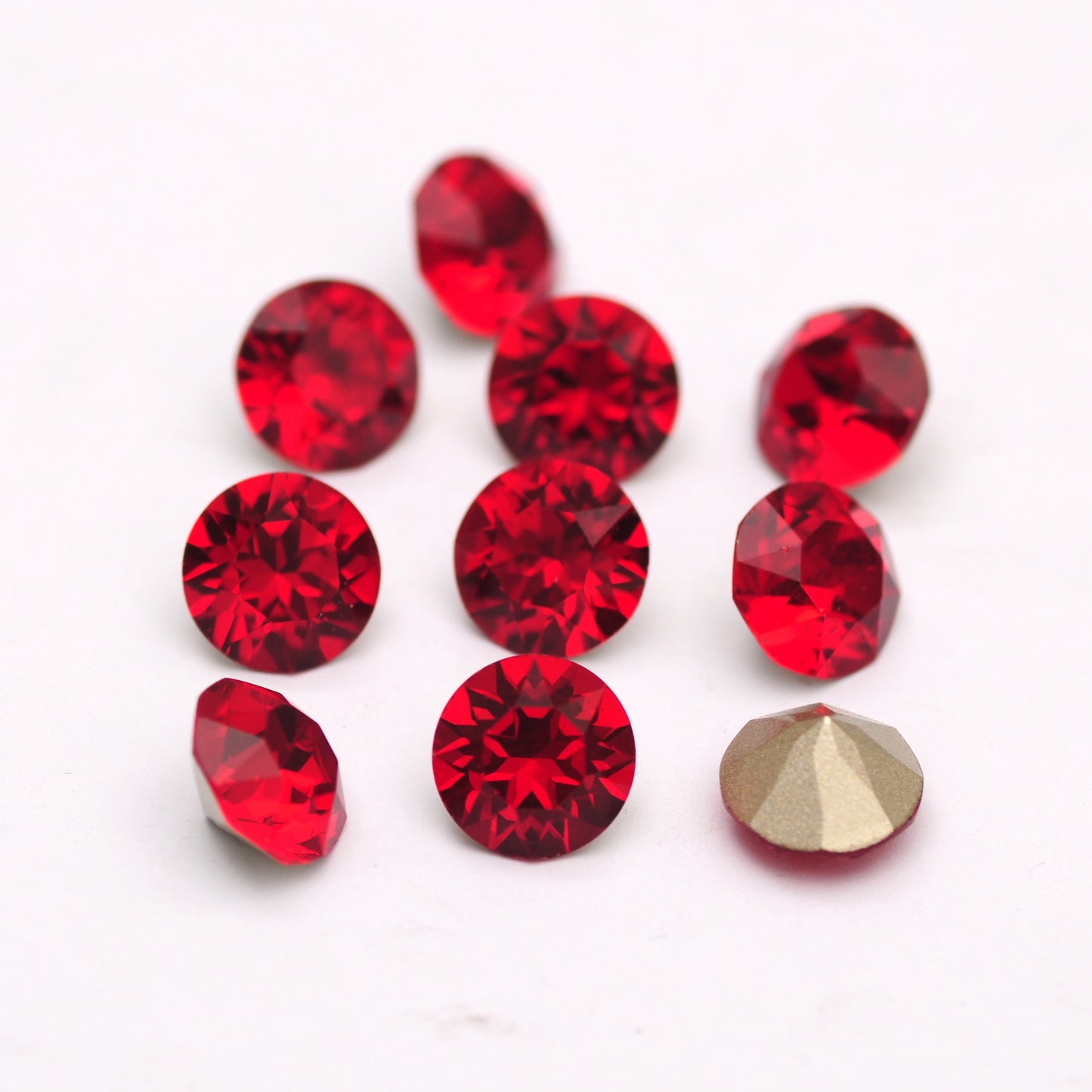 Glass Diamond Shape Round Stone 5-10mm Cone Pointed Crystal Pointback Nail Art