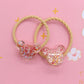 2Pcs/Set Glittering Love Resin Children's Rubber Bands Sweet Hair Accessories