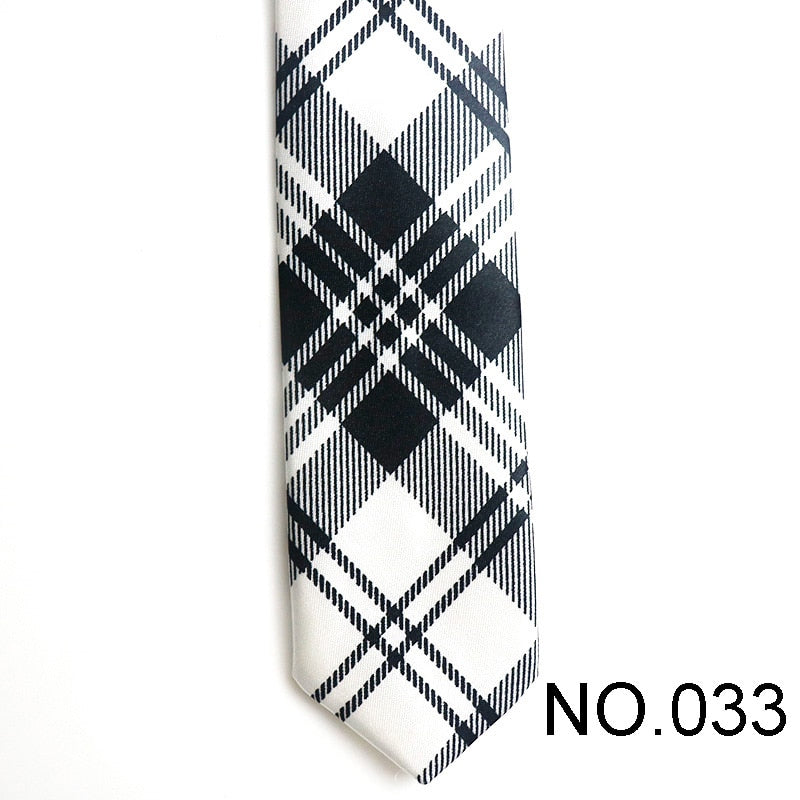 Black and White Plaid Decor Men's Tie Male Neckties Suit Party Ties Wedding