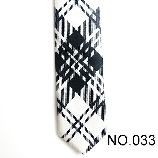 Black and White Plaid Decor Men's Tie Male Neckties Suit Party Ties Wedding