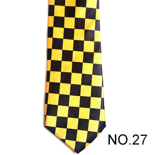 Black and Yellow Plaid Men's Tie Male Neckties Suit Party Ties Wedding Office