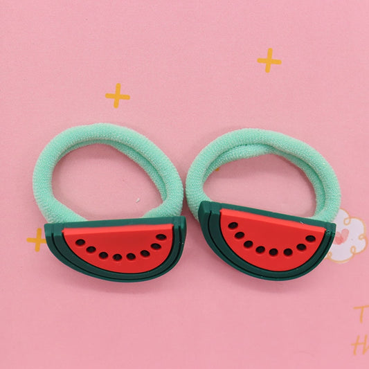 2Pcs Watermelon Cute Rubber Band Hairbands Creative Scrunchies Kids Elastic