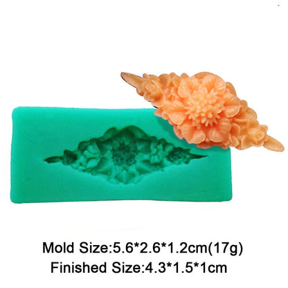 Flowers Group Silicone Molds For Mug Chocolate Mold Clay Decoration Form Plaster