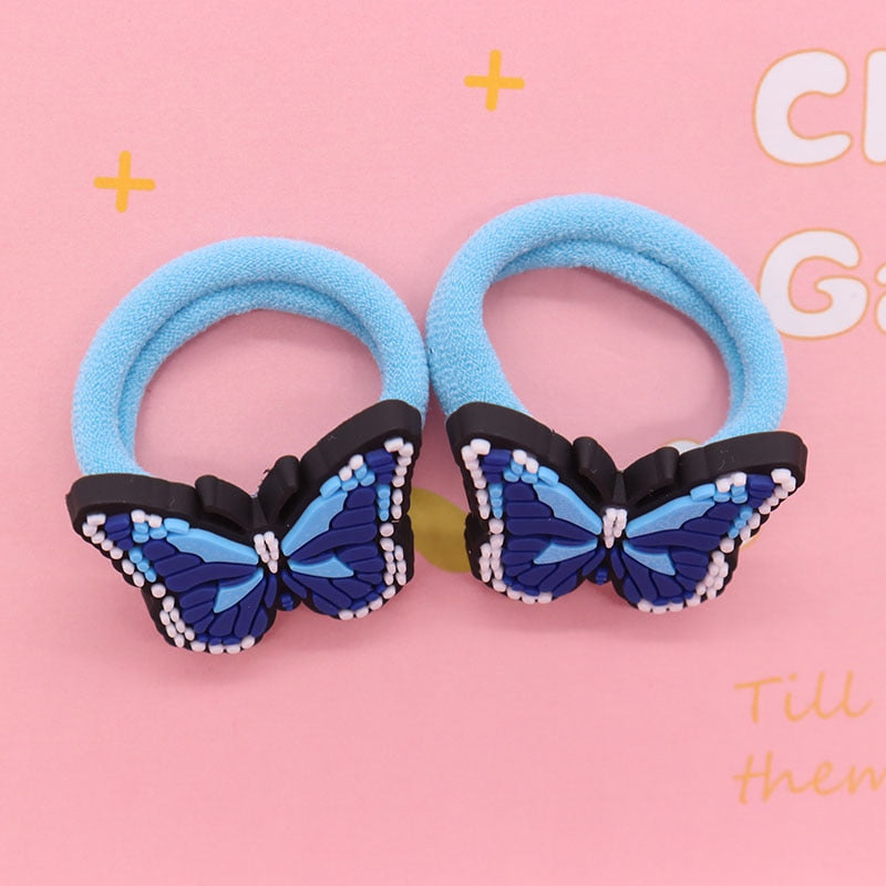 63 Styles 2Pcs Owl Butterfly Rabbit Animals Hair Accessories Rubber Band