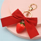 5 Styles Strawberry Pendant Keychain Keyring Bow Bell Heart Bag Ornaments