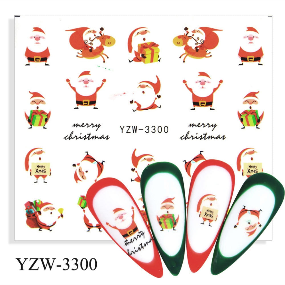 Santa Claus Merry Christmas Nail Sticker Summer Nail Design Decorations Nails