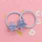 2Pcs/Set Glittering Love Resin Children's Rubber Bands Sweet Hair Accessories