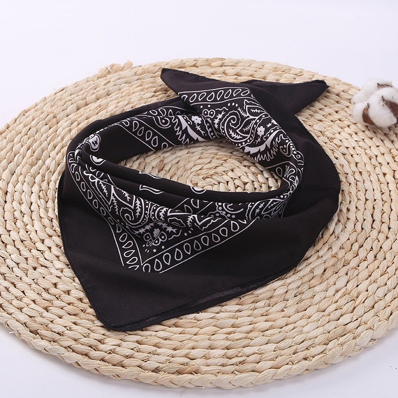 Simple Paisley Black Hip Hop Bandana Men Women Headbands Wraps Scarves Hair Band