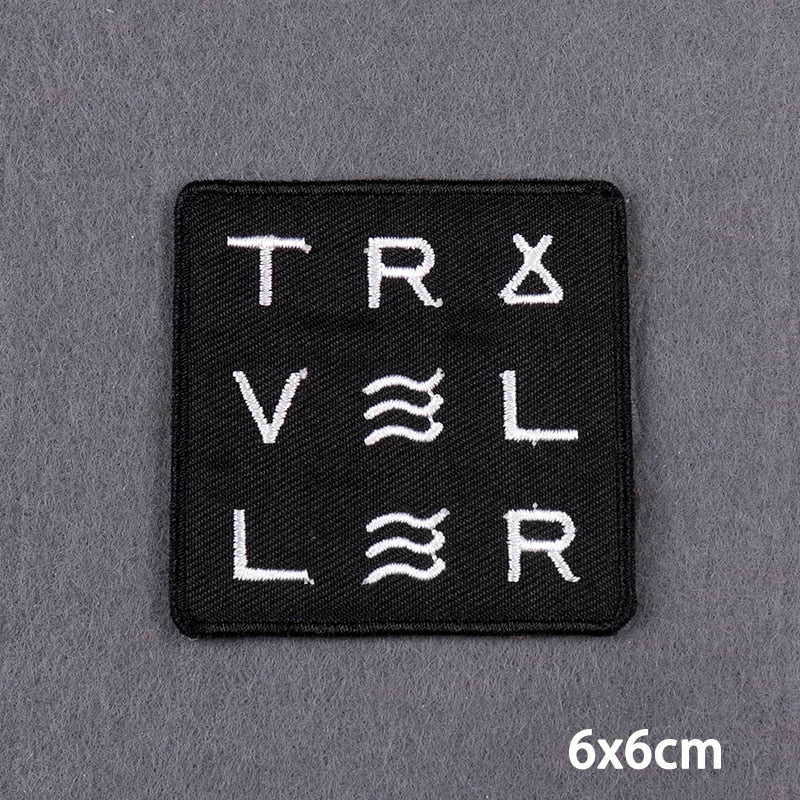 Traveler Creative Slogan Patch Iron On Badge Clothes DIY Embroidery Patches