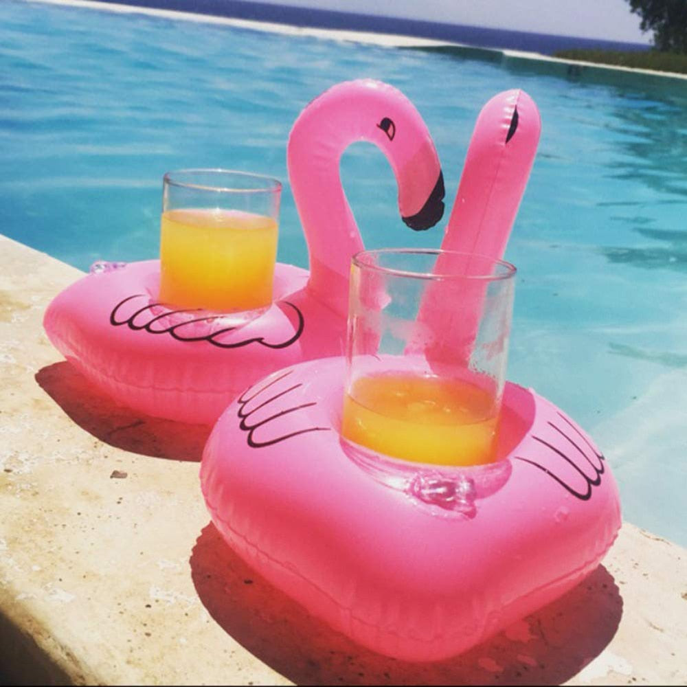 Flamingo Floating Balloon Cup Drink Holder Inflatable Coaster Birthday Gift