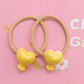 2Pcs/Set Glittering Love Resin Children's Rubber Bands Sweet Hair Accessories