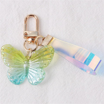 5 Styles Crystal Design Butterfly Acrylic Keychain Three-dimensional Dream Color