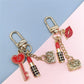 2 Styles Rhinestone Lipstick Bag Key Lips Decor Handbag Shape Keychain Lip Alloy