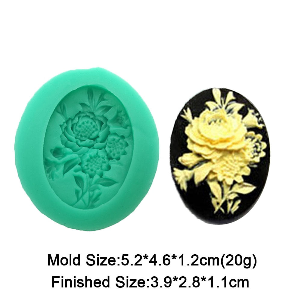 Flowers and Leaves Silicone Molds For Mug Chocolate Mold Clay Decoration Form