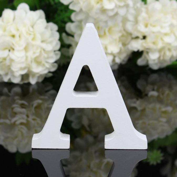 1pc DIY Freestanding Wood Wooden Letters White Alphabet Wedding Birthday Party