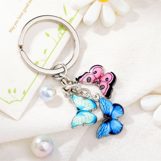 Enamel Butterfly Keychain Mixed Color Dripping Butterfly Insects Color Butterfly