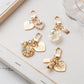 4 Styles Women Girls Heart Shell Keychain Fashion Letter Label Imitation Pearls