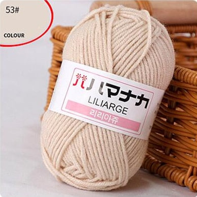 53 Colors Soft Cotton Baby Knitting Wool Yarn Thick Yarn Fiber Velvet Yarn Hand