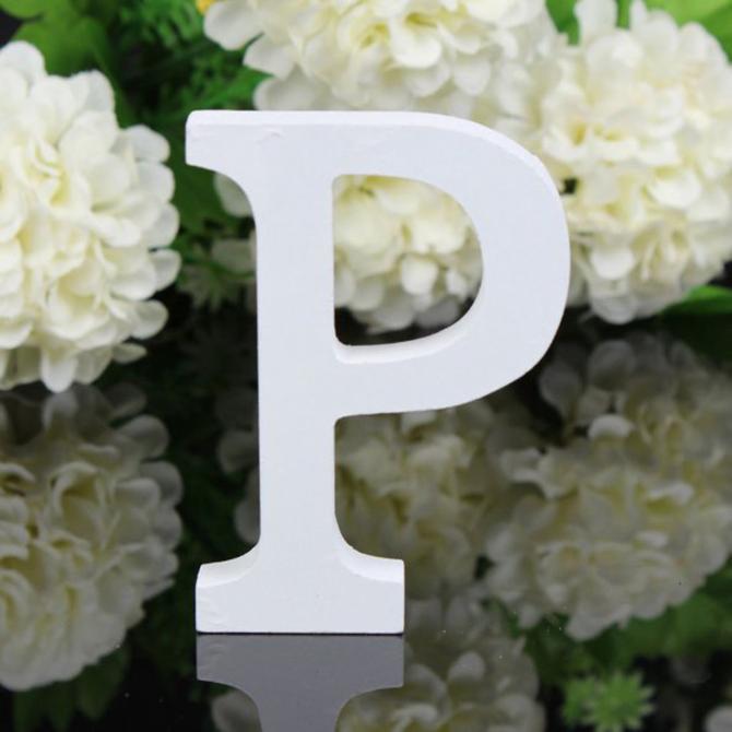 1pc DIY Freestanding Wood Wooden Letters White Alphabet Wedding Birthday Party