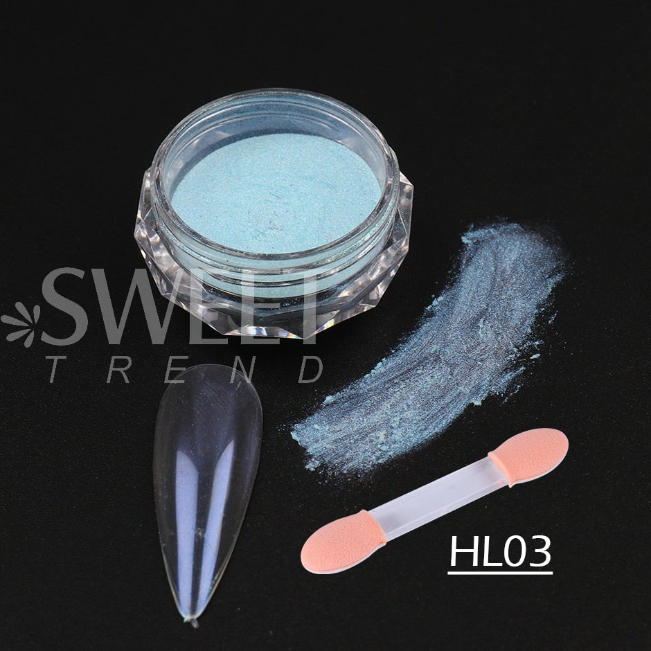 Fairy Nail Pigment Powder Holographic Fine Chrome Rubbing Dust Shimmer Gentle