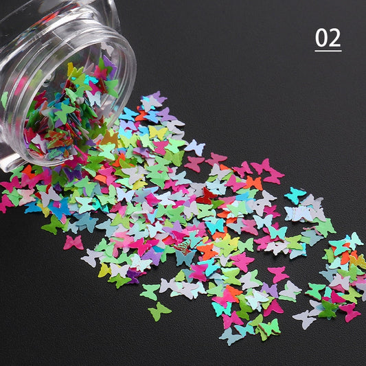 Multicolor Butterfly Nail Glitter Decoration Nail Art Decor DIY Design Nails