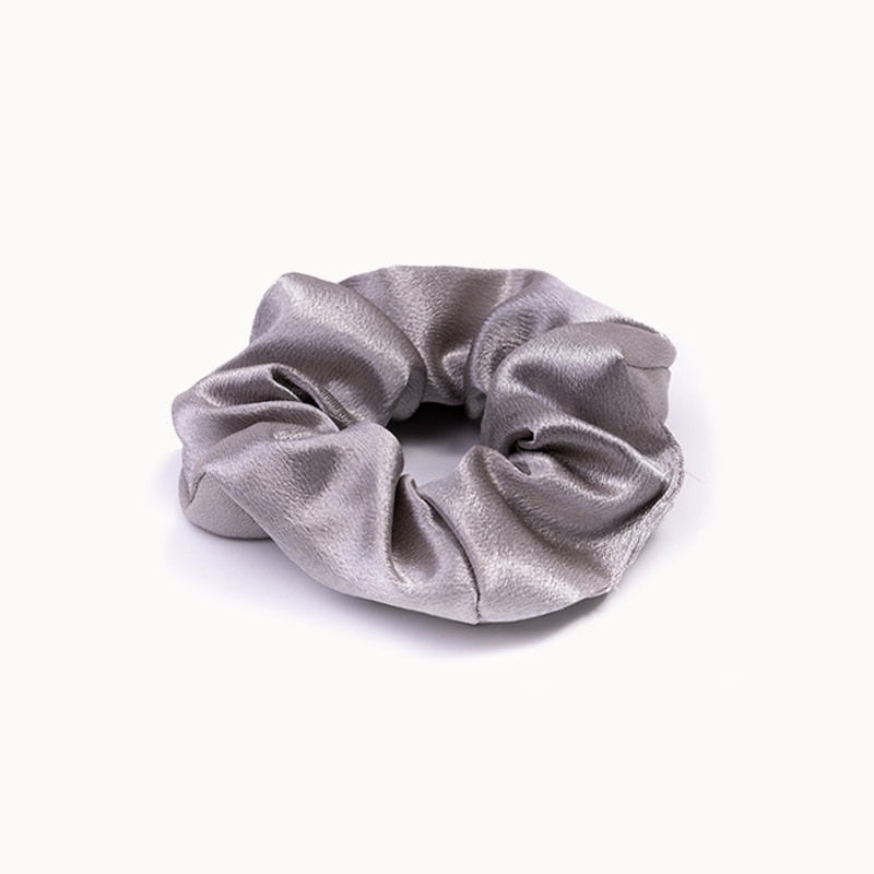 14 Styles Big Satin Solid Color Scrunchie Women Silk Elastic Handmade Hair Band