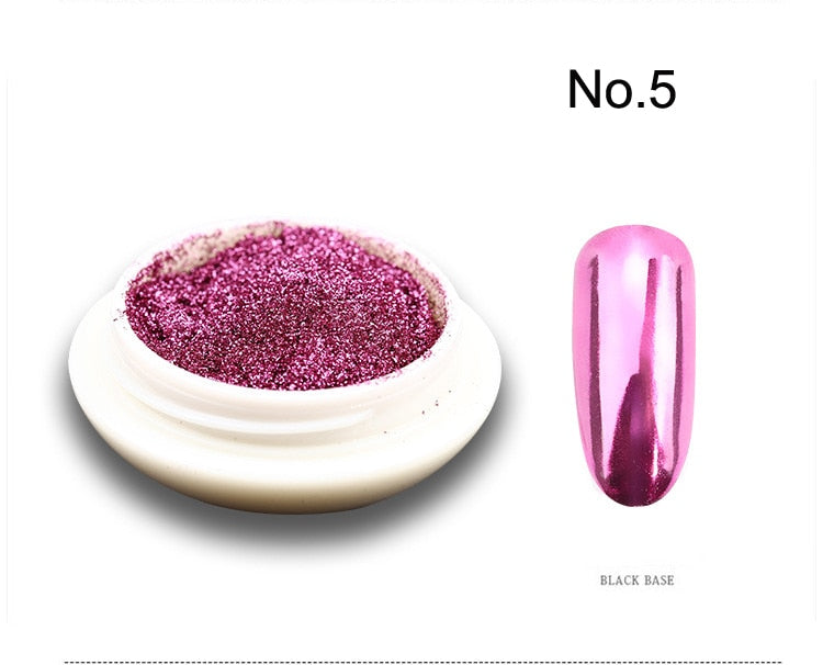 1pc 19Colors Nail Glitter Mirror Powder Chrome Dust Pigment 0.5g Paint Dip