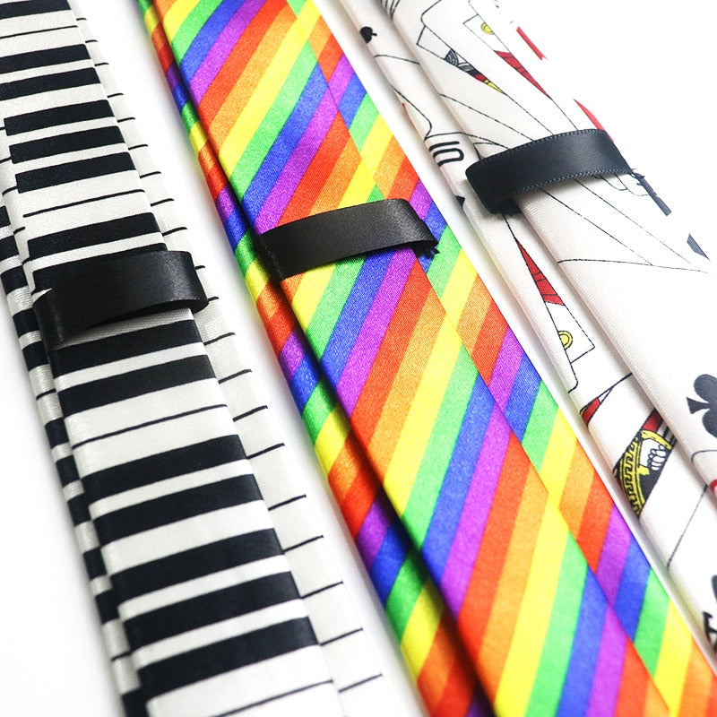 50 Styles Novelty Mens 5cm Polyester Tie Skinny Musical Neckties Piano Notes