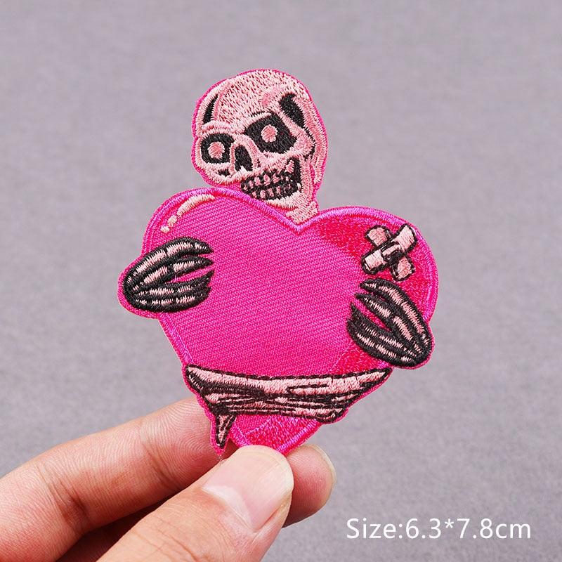 45 Design Styles Heart Skull Poison Embroidery Patch Iron On Patches For