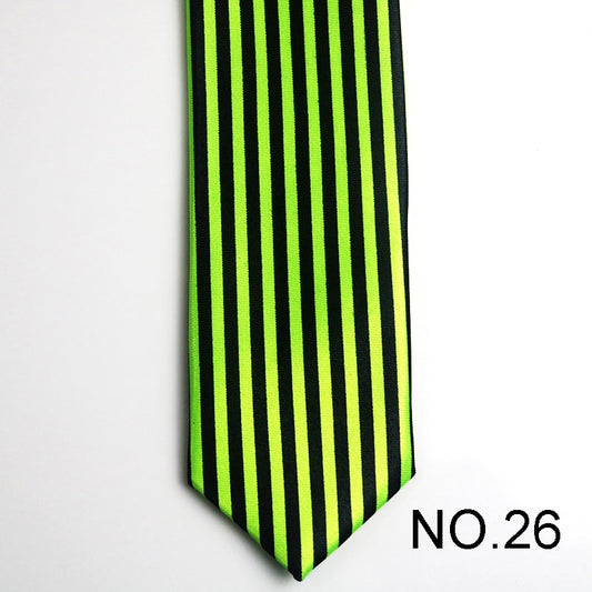 Lime Green and Black Stripe Men's Tie Male Neckties Suit Party Ties Wedding