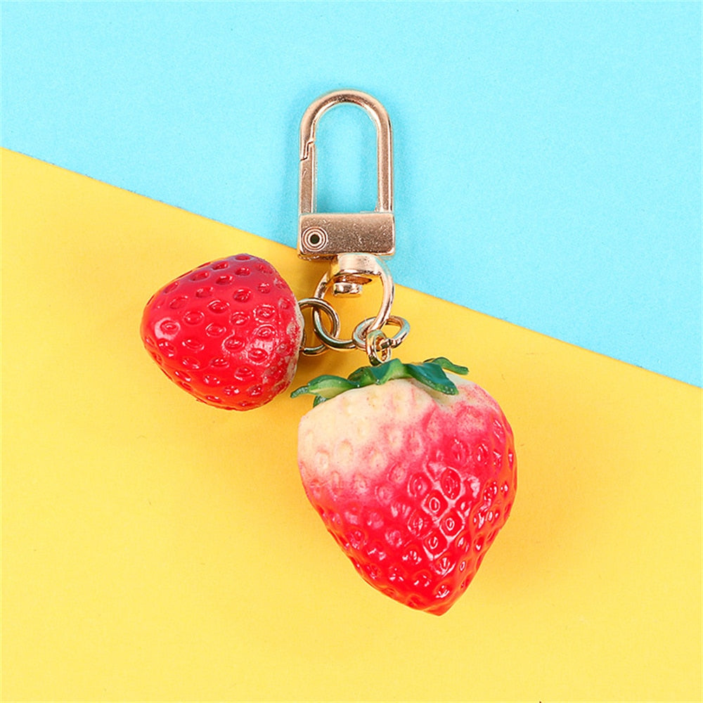 8 Styles Simulation Food Keychain Chili Pepper Garlic Mandarin Fashion Keyring