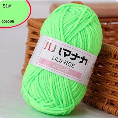 53 Colors Soft Cotton Baby Knitting Wool Yarn Thick Yarn Fiber Velvet Yarn Hand