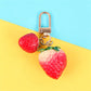 5 Styles Strawberry Pendant Keychain Keyring Bow Bell Heart Bag Ornaments