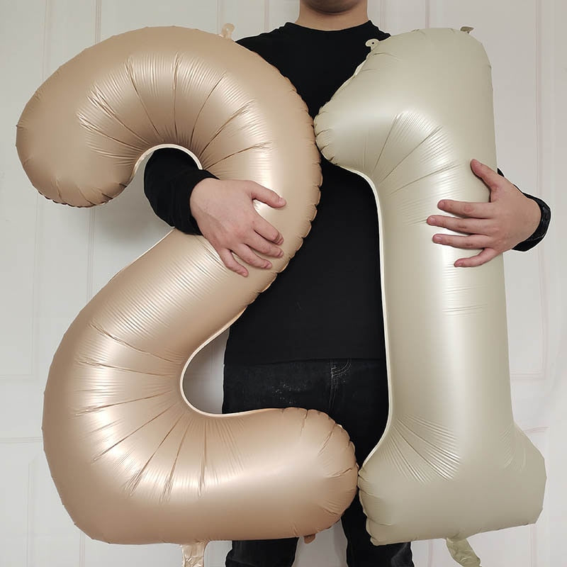 59 Styles Jungle Deer Bear Foil Balloons 40inch Caramel Brown Number Balls Baby