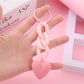 Pink Heart Acrylic Keychain Link Chain Keyring For Women Girls Handbag Pendant