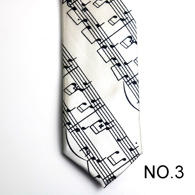 50 Styles Novelty Mens 5cm Polyester Tie Skinny Musical Neckties Piano Notes